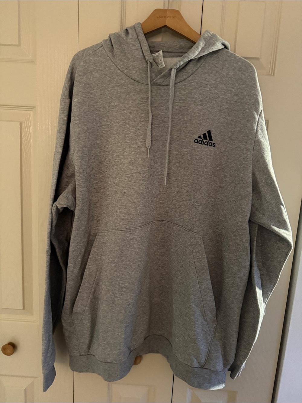 adidas Gray Pullover Hoodie with Black Logo